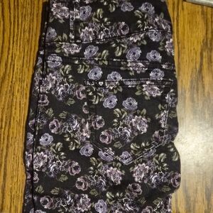 Purple Floral Jeans